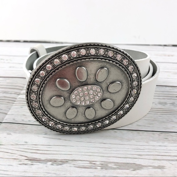 Landes white leather belt - Picture 1 of 4